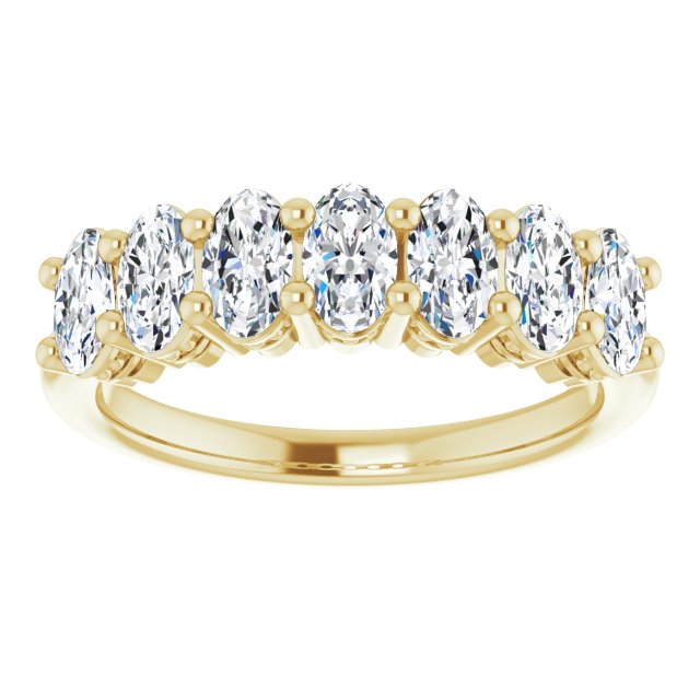 1.47 ct. Oval Cut Diamond Wedding Band 7 Stone Anniversary Ring-VIRABYANI